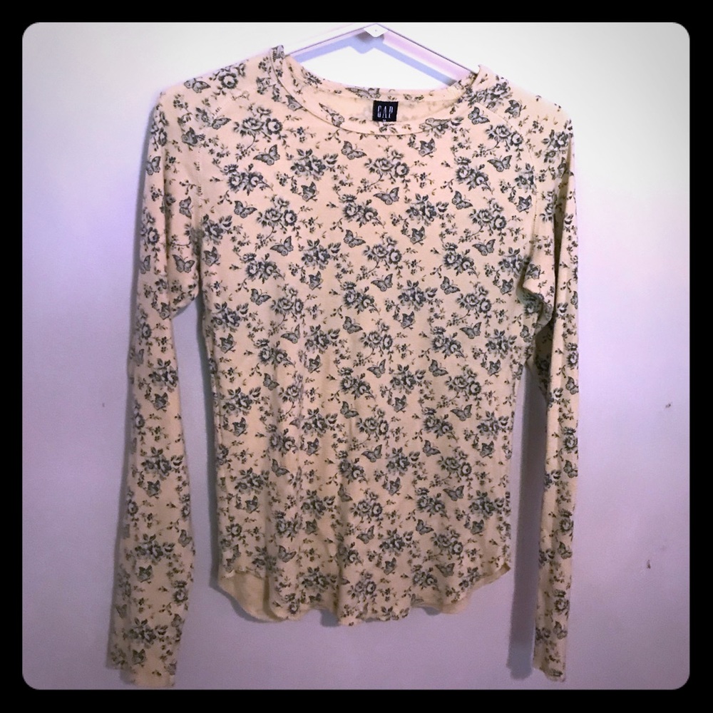 Pretty Yellow Shirt with flowers & butterflies